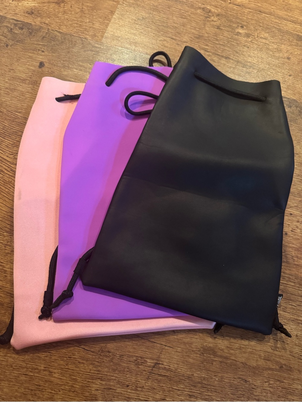 triangl swimwear Colorblock Drawstring Travel Pouches - Black, Purple, Pink